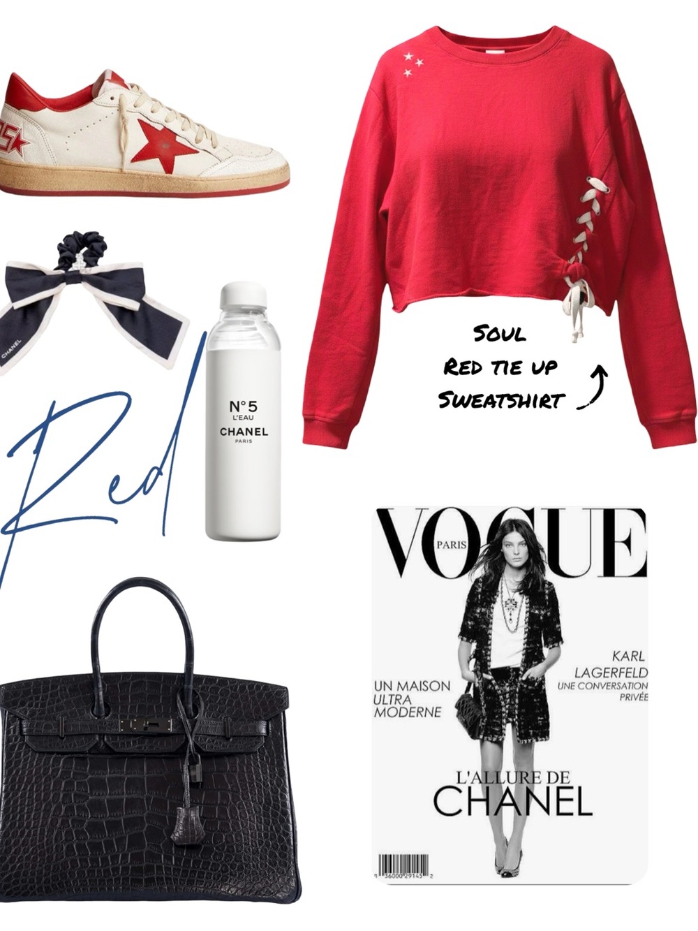 SOUL Red Tie-Up Cropped Sweatshirt